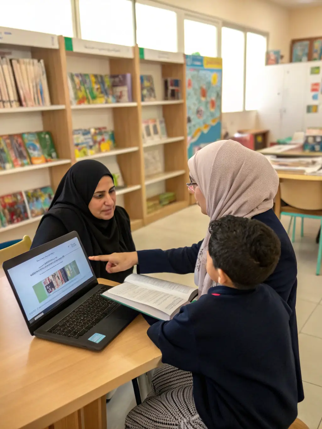 A dedicated academic advisor providing personalized guidance and support to a student at Kuwait MCM's support center.